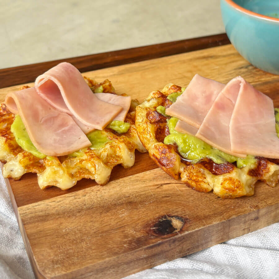 Wafles de queso con Jamón Premium Fazán