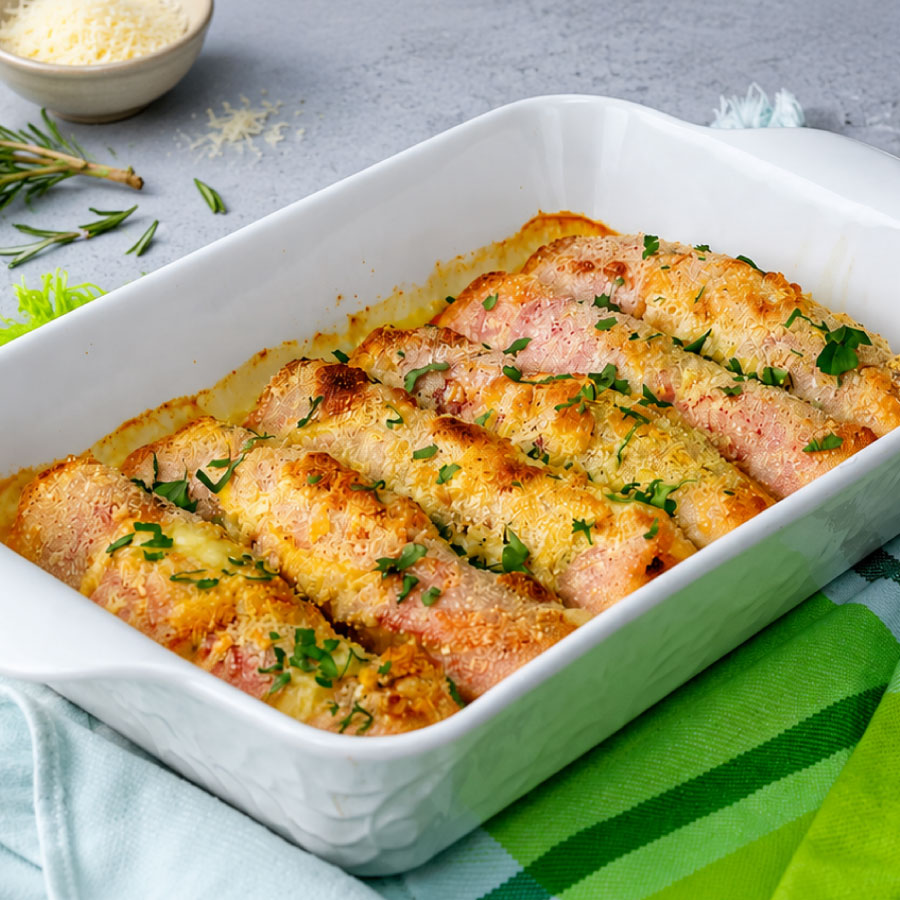 Aprende a preparar rollitos gratinados de mortadela y queso al horno. Aperitivo fácil, elegante y listo en 25 minutos.